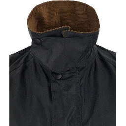 Ashby Waxed Jacket with Velvet Edges and Green Waxed Fabric for Men