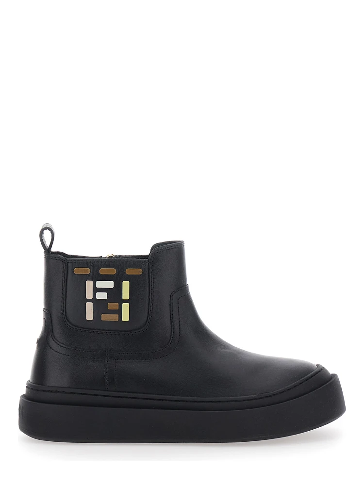 BOOTIE CALF ST. FF with calf, black, boy