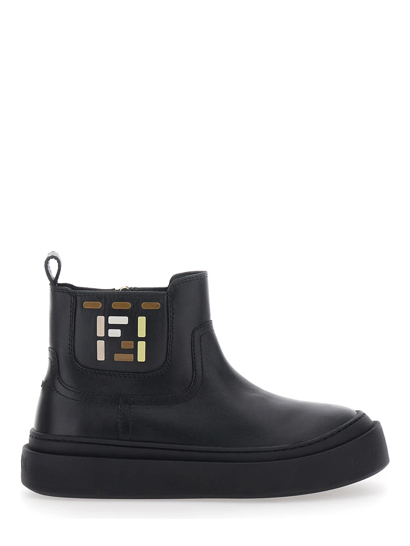 BOOTIE CALF ST. FF with calf, black, boy