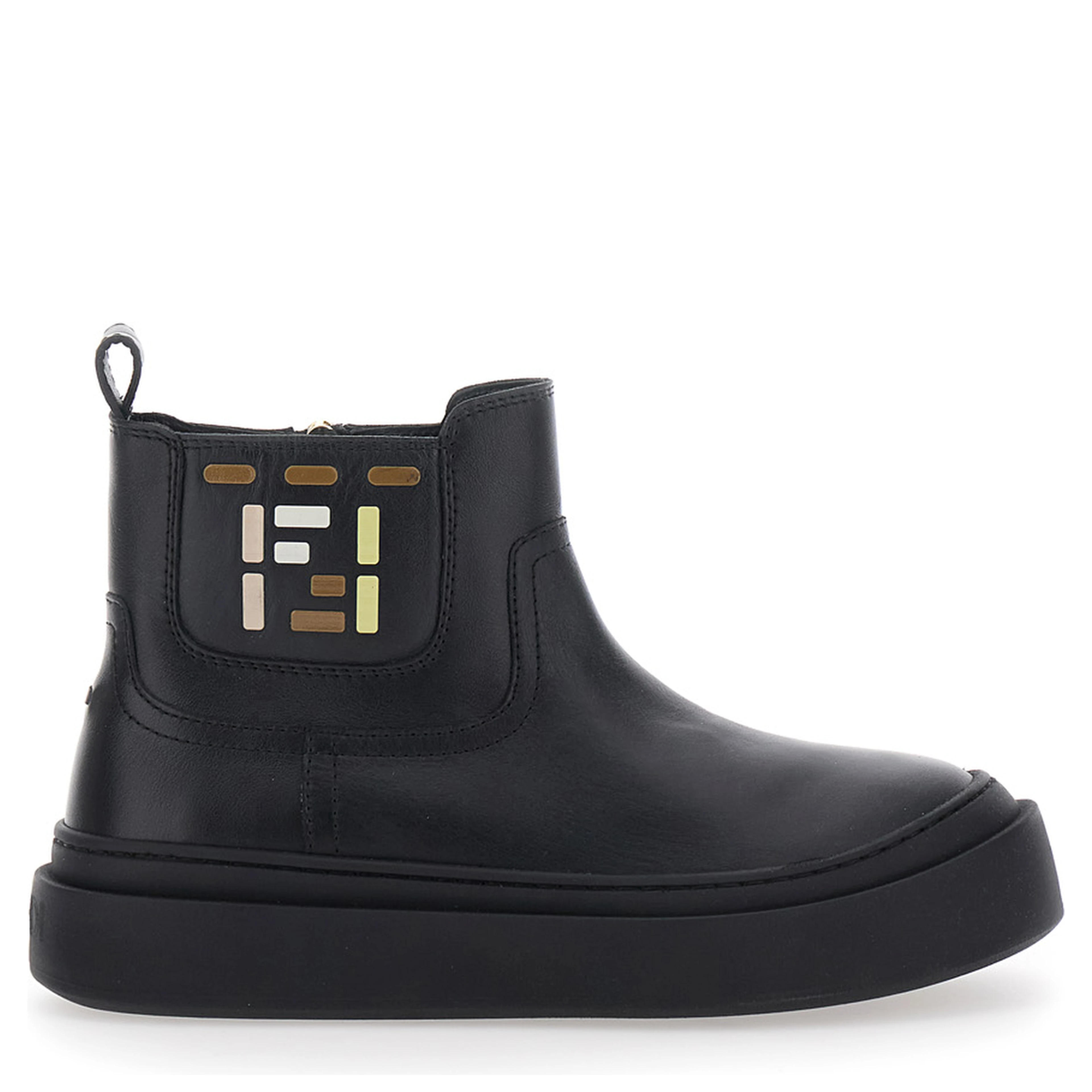 BOOTIE CALF ST. FF with calf, black, boy
