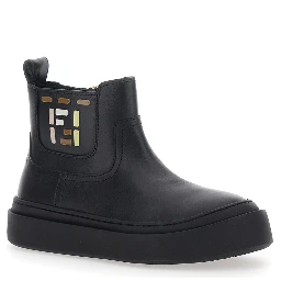 BOOTIE CALF ST. FF with calf, black, boy