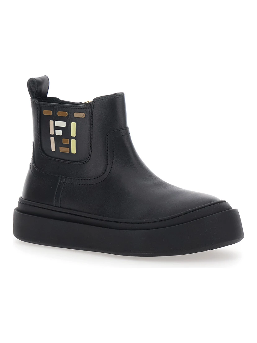 BOOTIE CALF ST. FF with calf, black, boy
