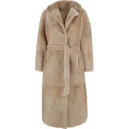 Coat 120cm with shirt collar and front closure women pink