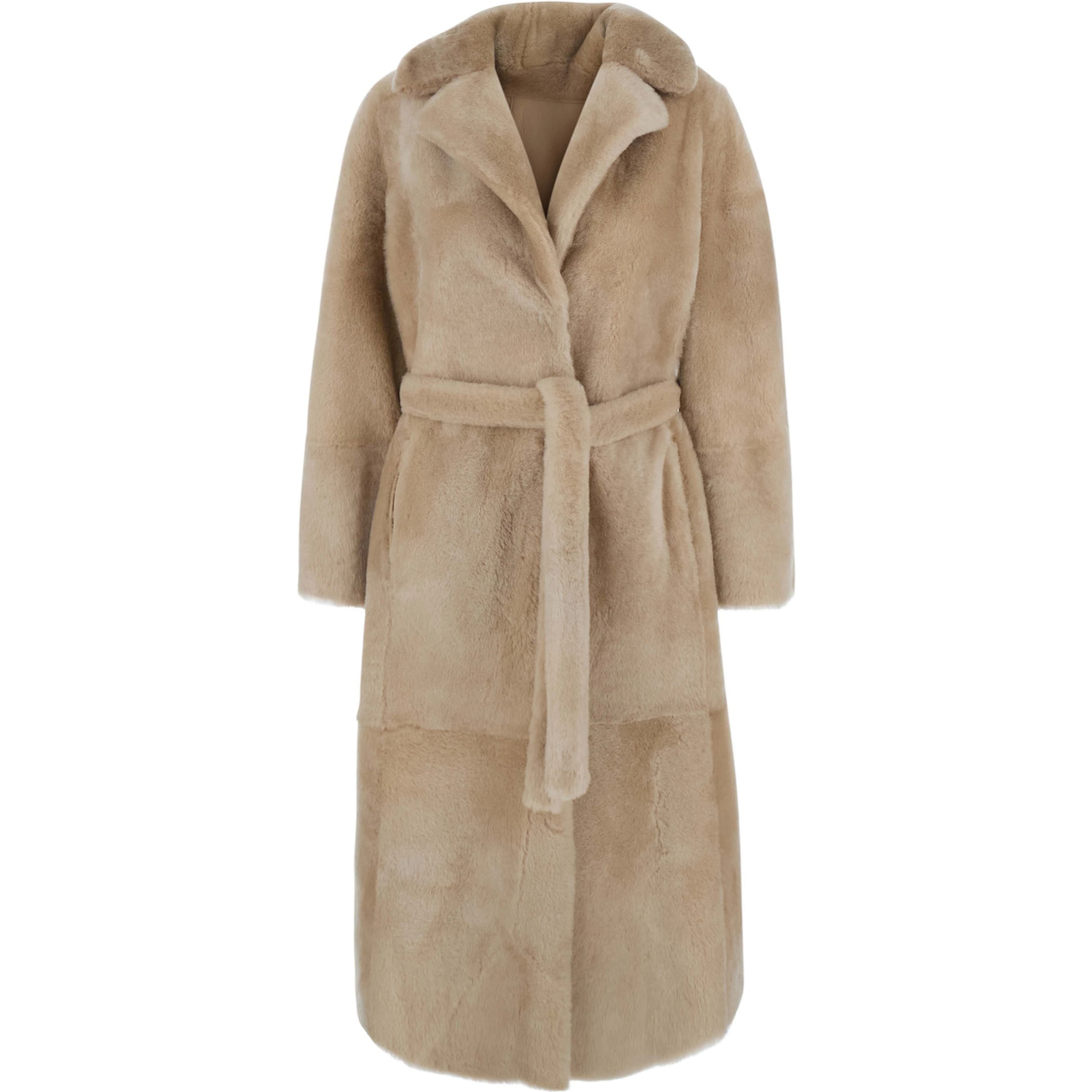 Coat 120cm with shirt collar and front closure women pink