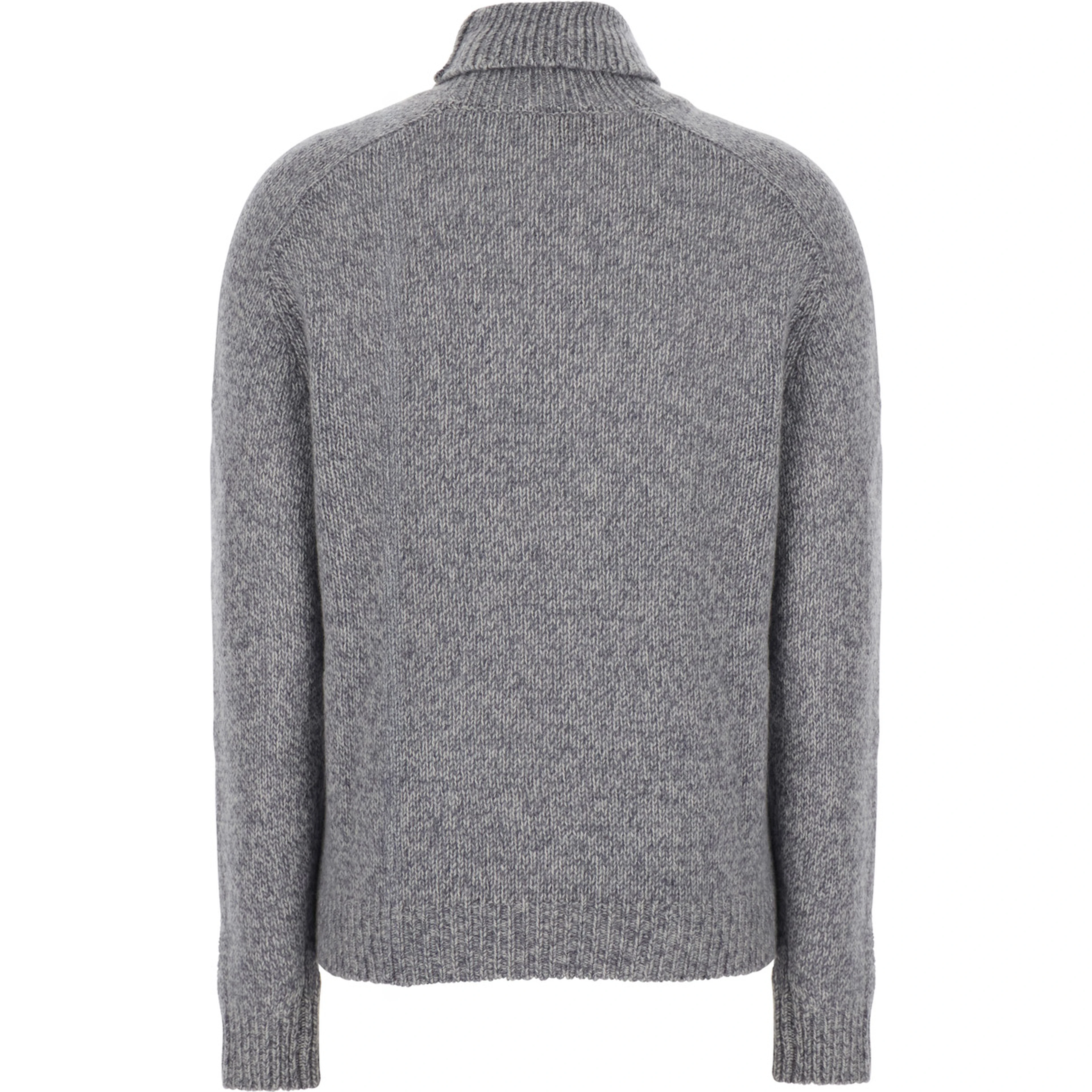 HIGH NECK PULL with high collar and long sleeves in gray fabric for women