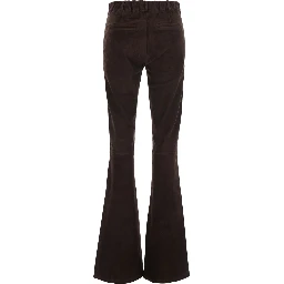 Brown High-Waisted Pants with Side Pockets