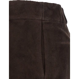 Brown High-Waisted Pants with Side Pockets