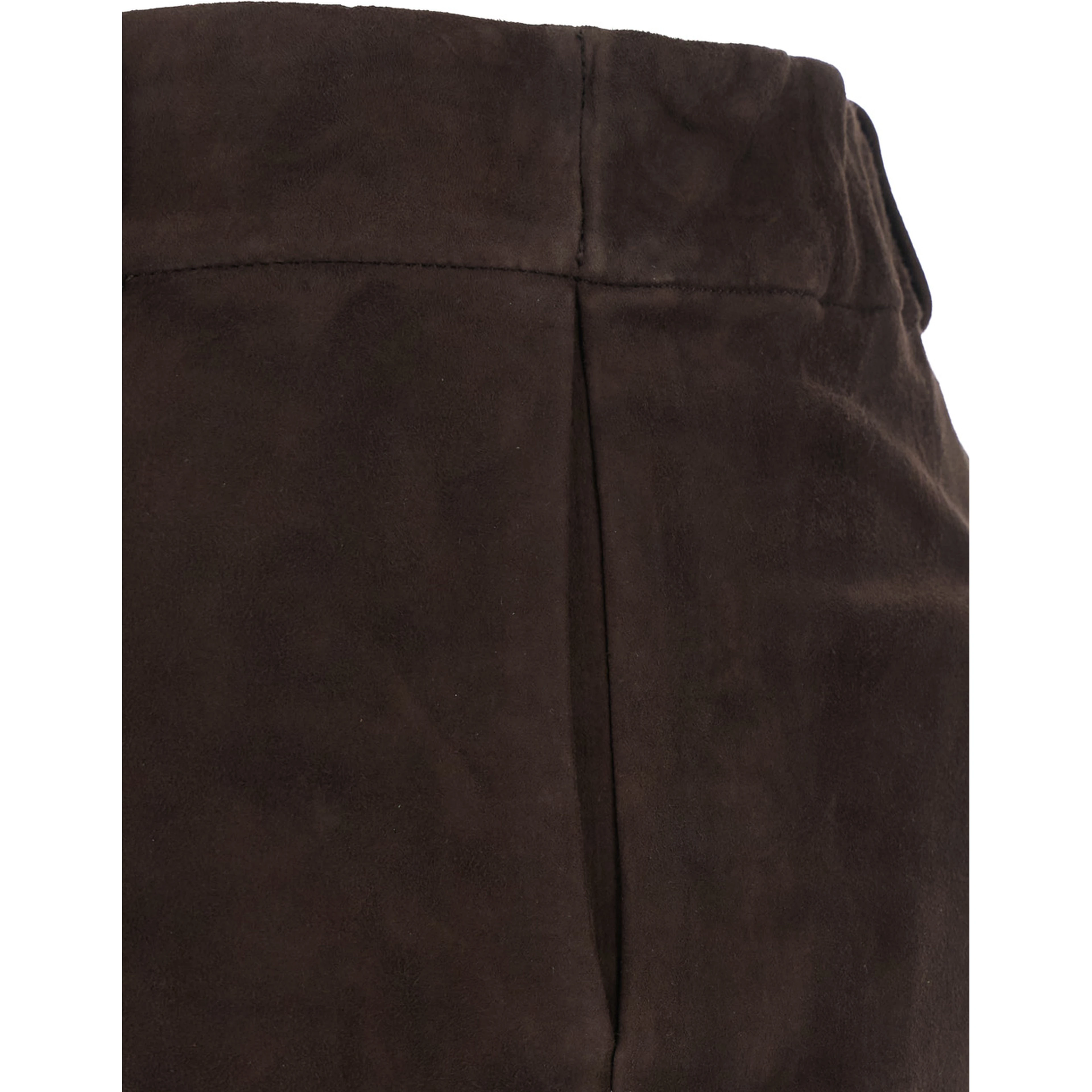 Brown High-Waisted Pants with Side Pockets