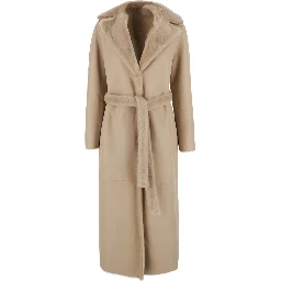 Coat 120cm with shirt collar and front closure women pink
