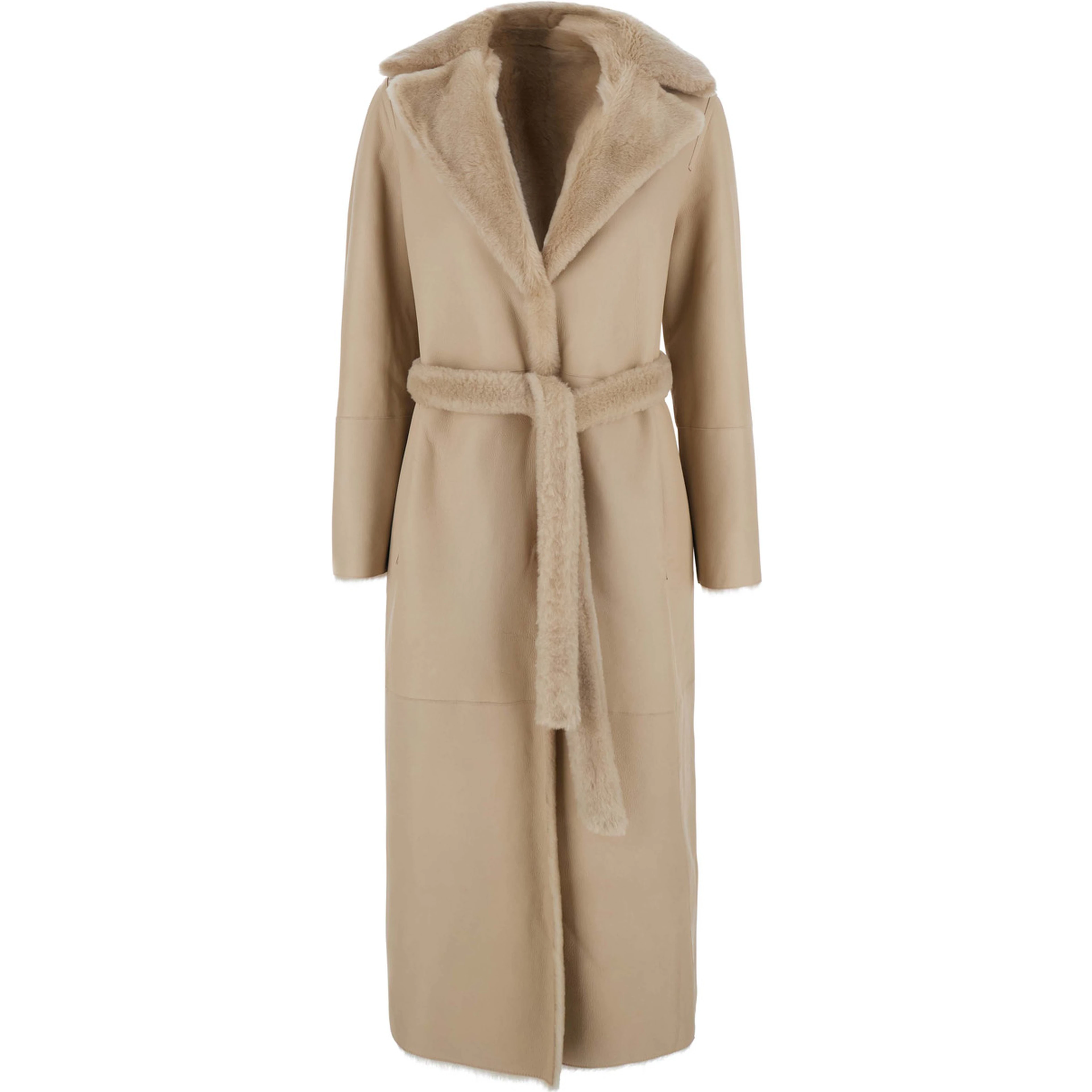 Coat 120cm with shirt collar and front closure women pink