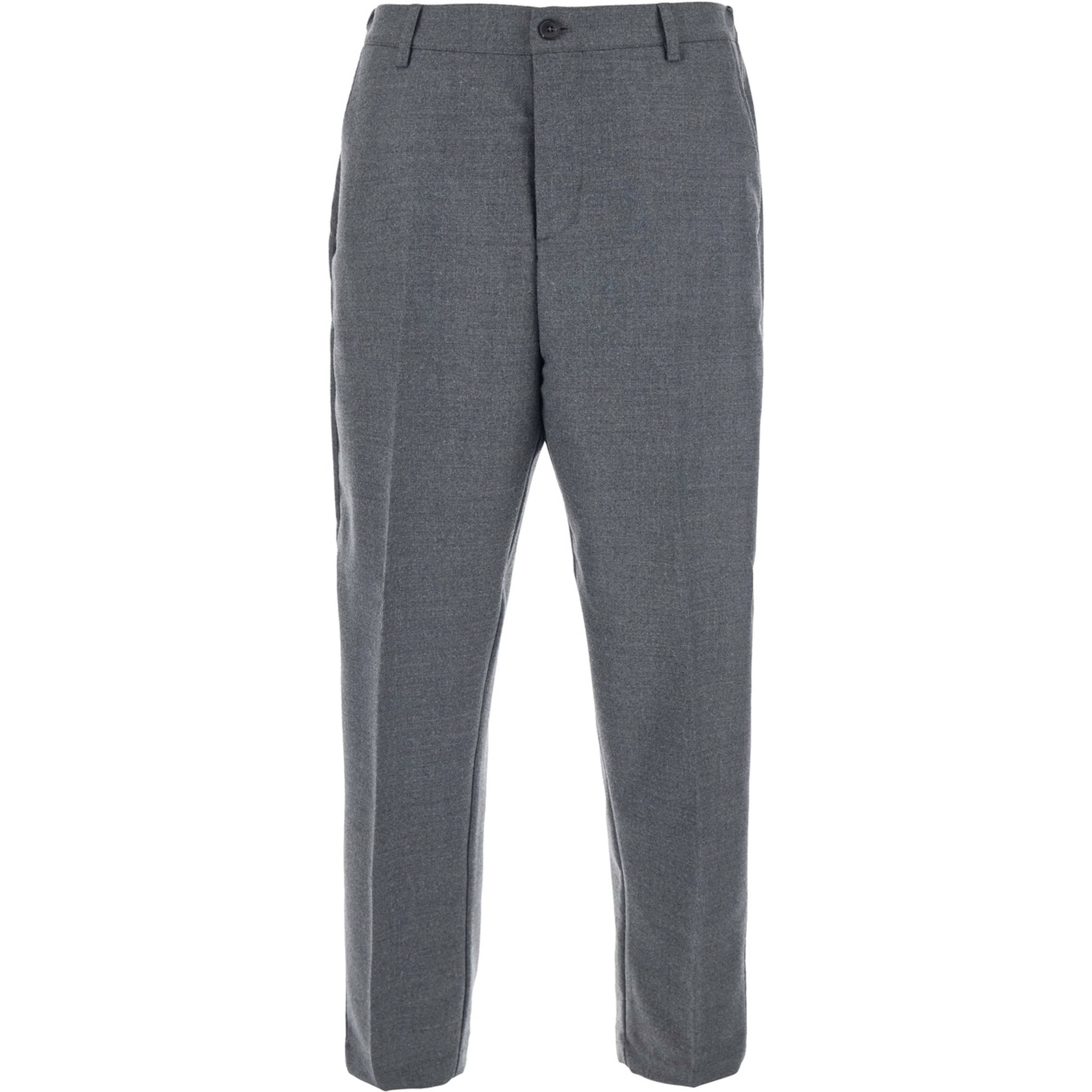 Brushed Wool Pants with pockets and gray hems men