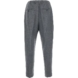 Brushed Wool Pants with pockets and gray hems men