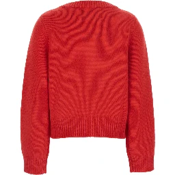 Chunky V NECK Sweater with long sleeves in white cashmere for women