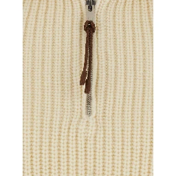MW WOOL ENGLISH RIB KNT SWEATER WITH HALF ZIP