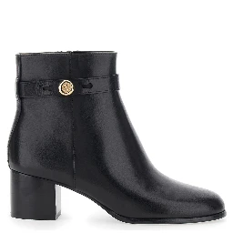 Romy Boots with 50 MM Heel in Black Leather for Women