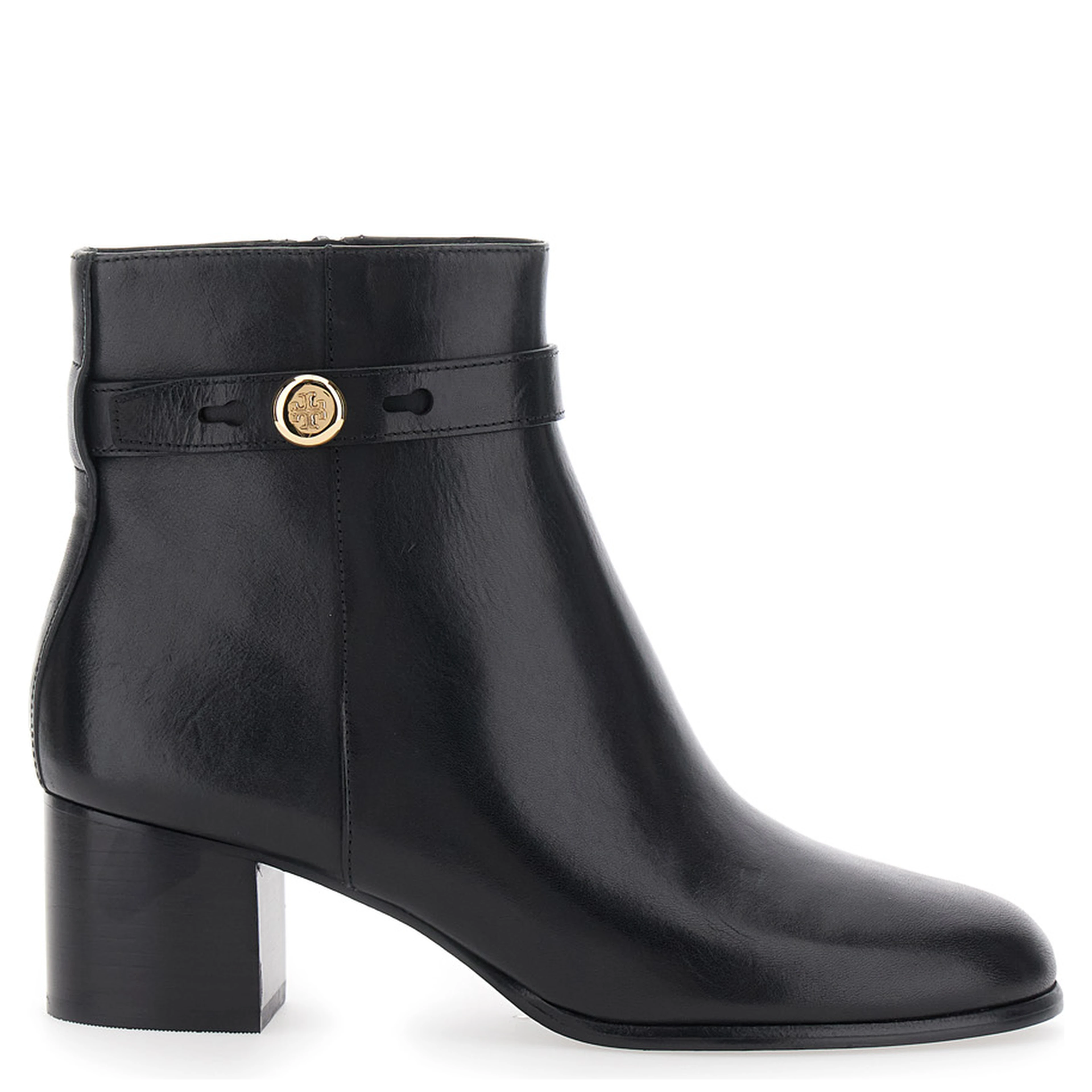 Romy Boots with 50 MM Heel in Black Leather for Women