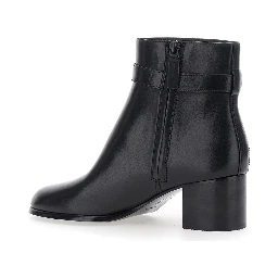 Romy Boots with 50 MM Heel in Black Leather for Women