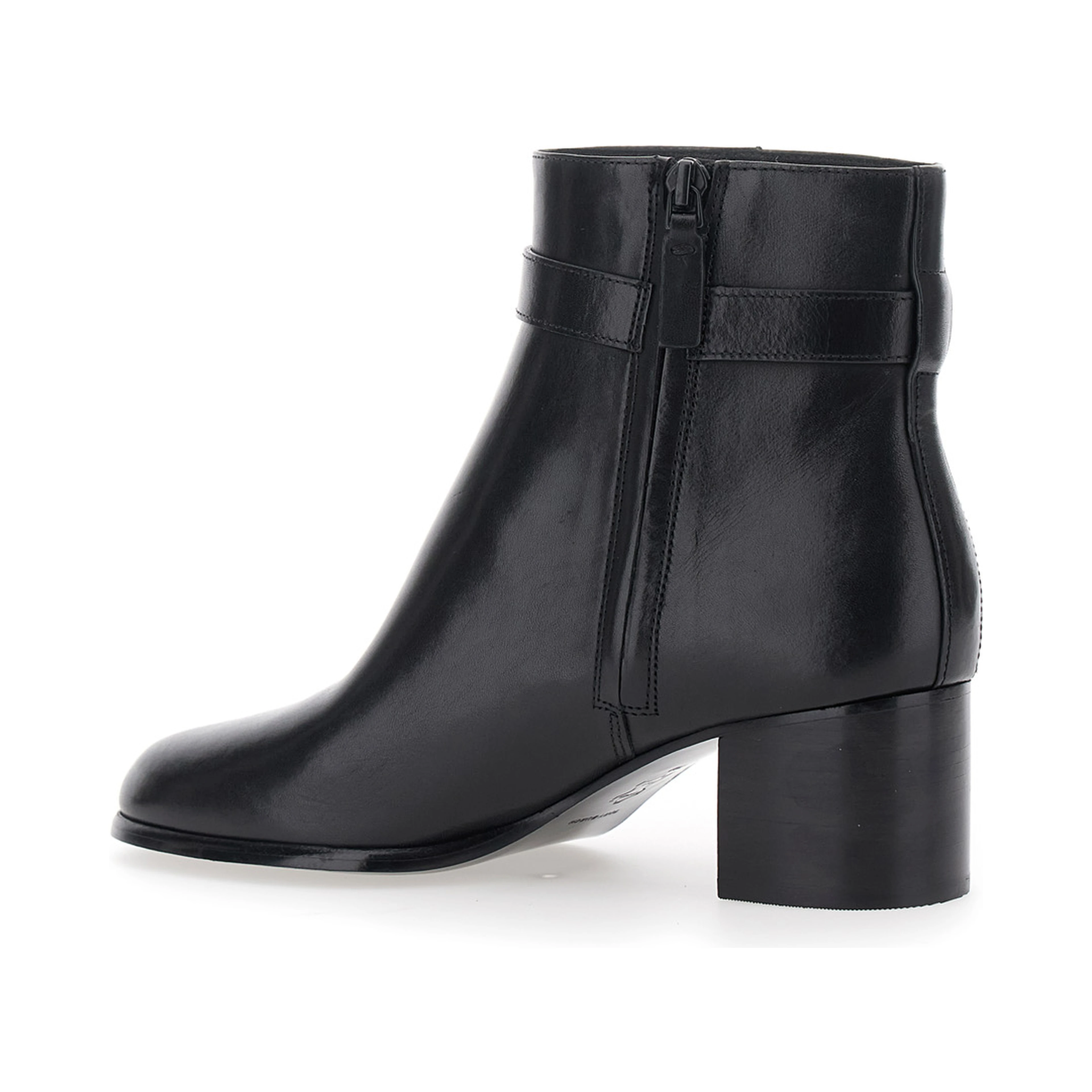 Romy Boots with 50 MM Heel in Black Leather for Women