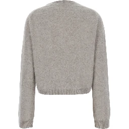 Cardigan ARGYLE with V-neck and long sleeves in cashmere Beige women