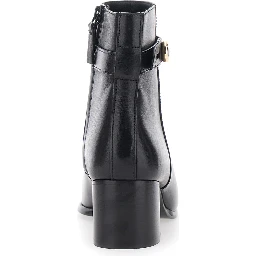 Romy Boots with 50 MM Heel in Black Leather for Women