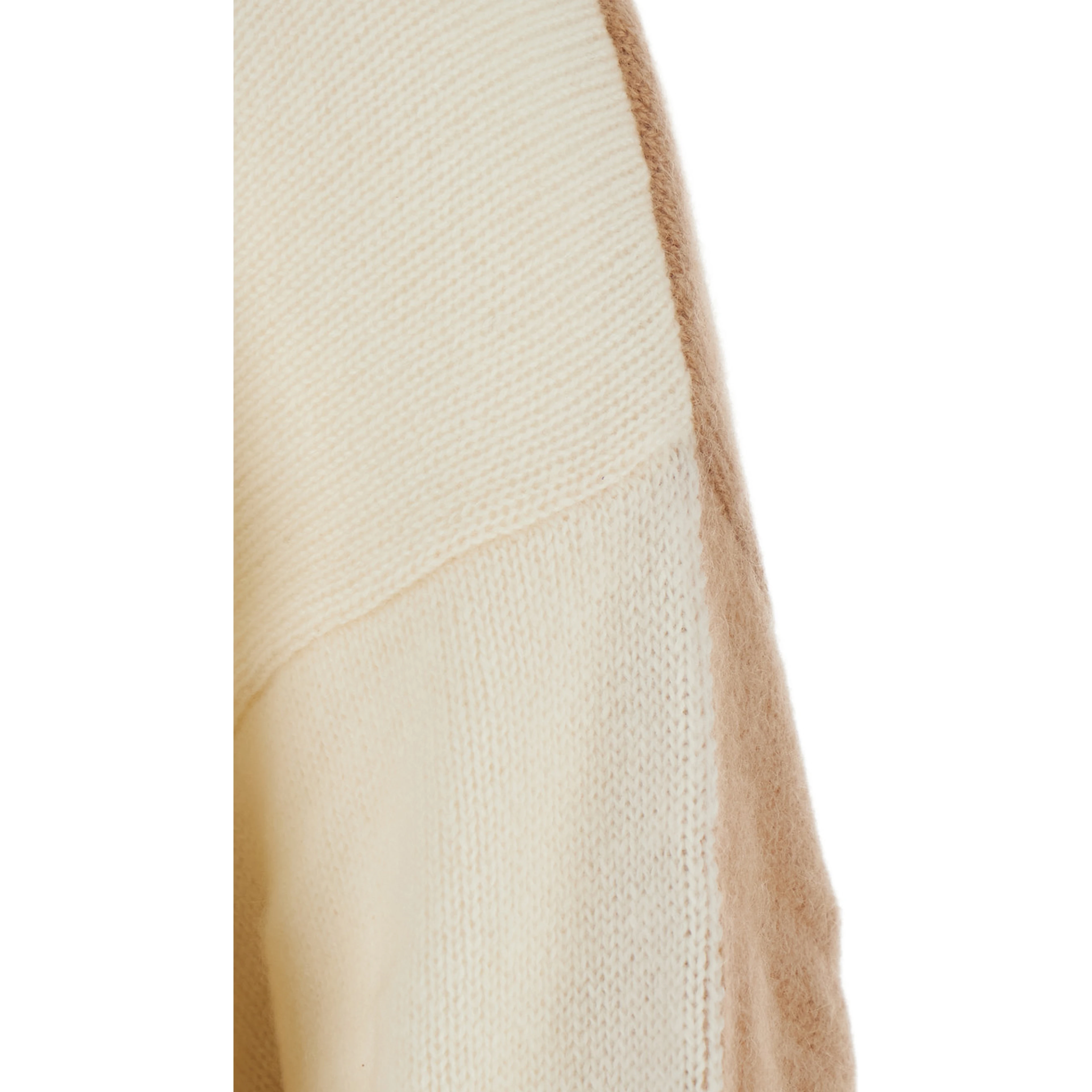 BICOLOR HIGH NECK PULL with high collar and long sleeves in White fabric for women