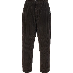 Corduroy Pants with Pockets and Straight Hem, in Cotton, Brown, Men