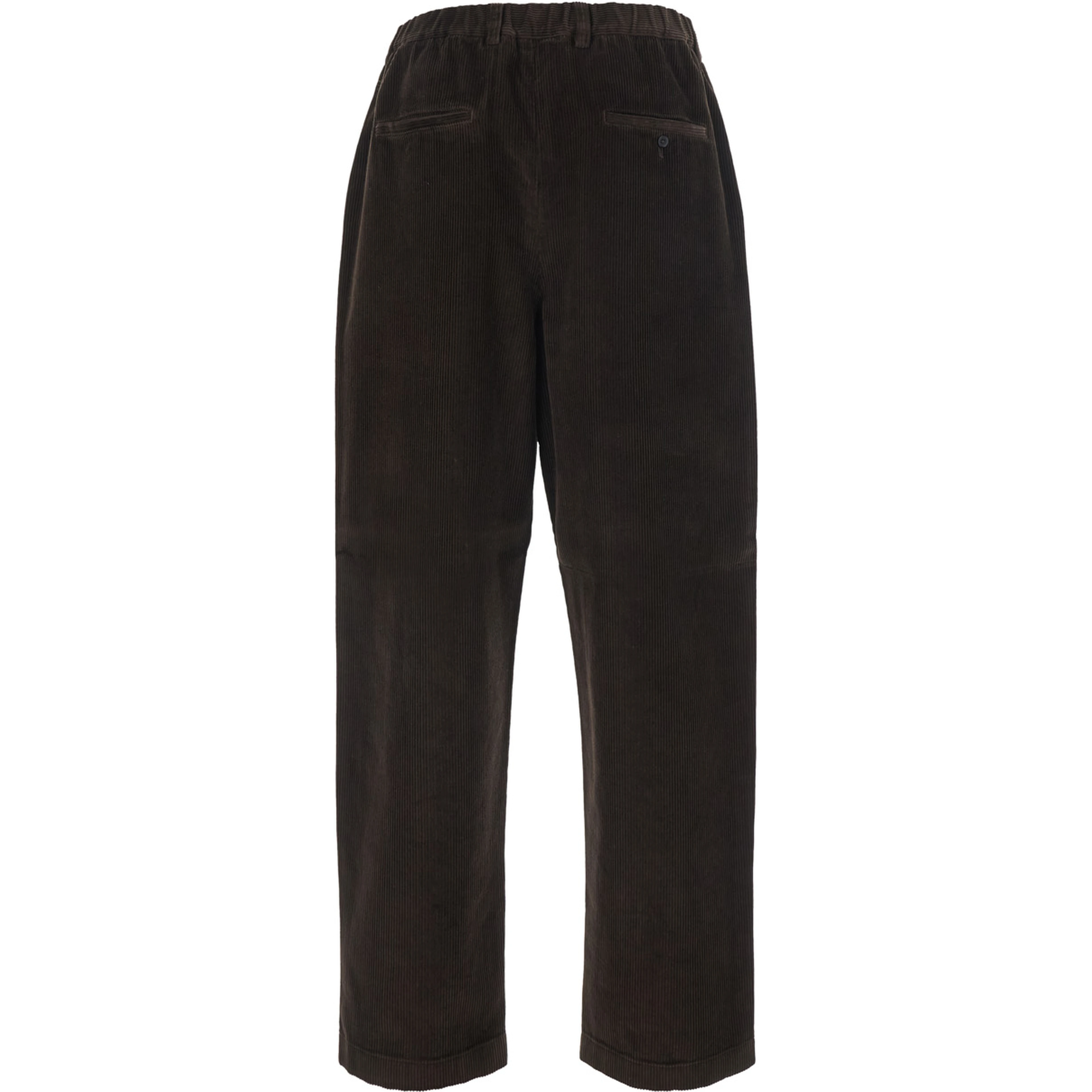 Corduroy Pants with Pockets and Straight Hem, in Cotton, Brown, Men