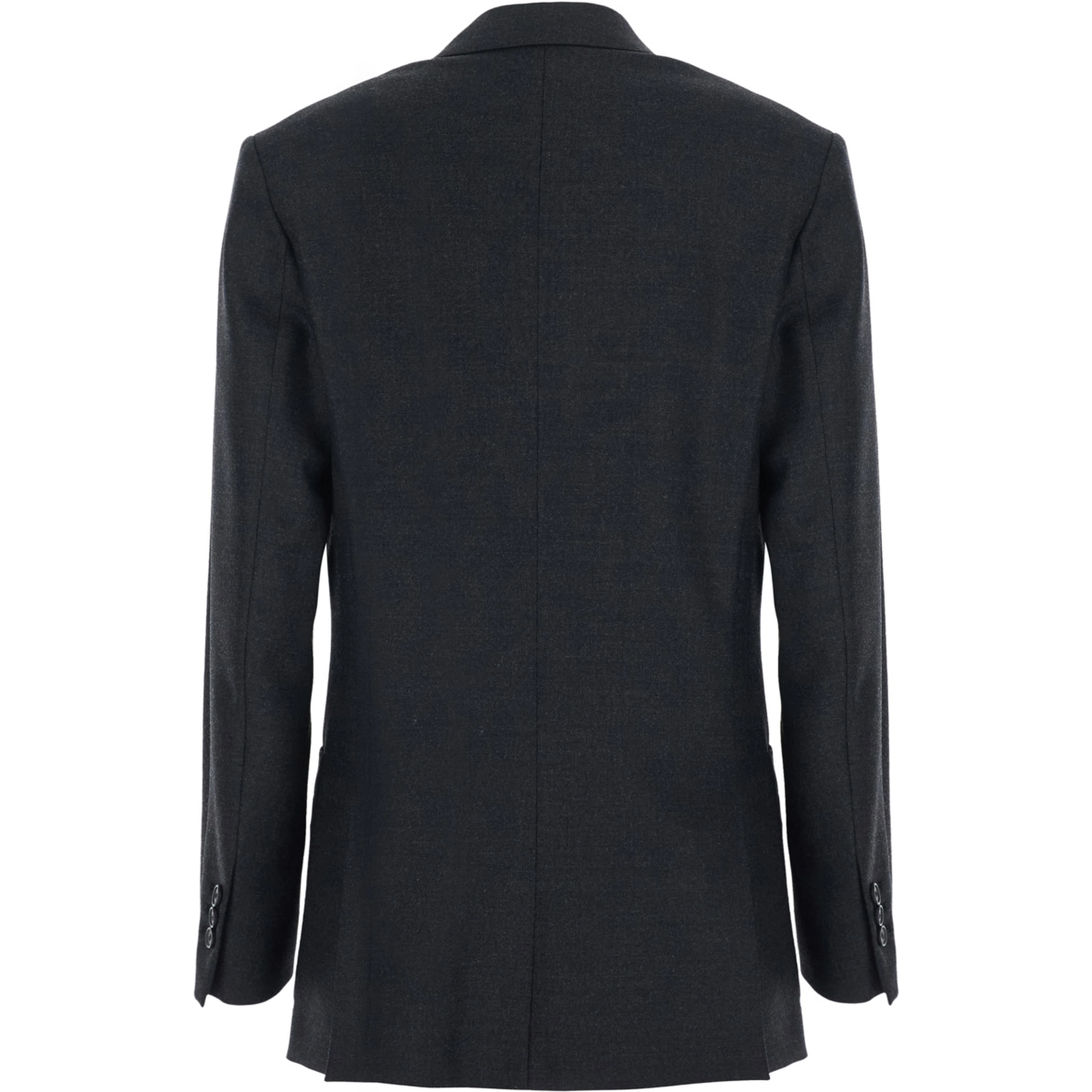 DOUBLE BREASTED BLAZER with notched revers and double-breasted closure in Polyester and Virgin Wool in gray for men