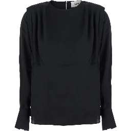 TOP CADIE is a shirt with elegant details in Tech Fabric in Black for women