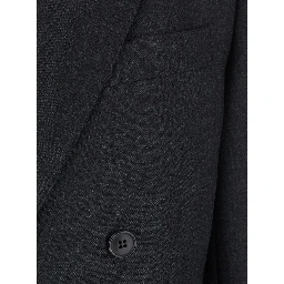 DOUBLE BREASTED BLAZER with notched revers and double-breasted closure in Polyester and Virgin Wool in gray for men