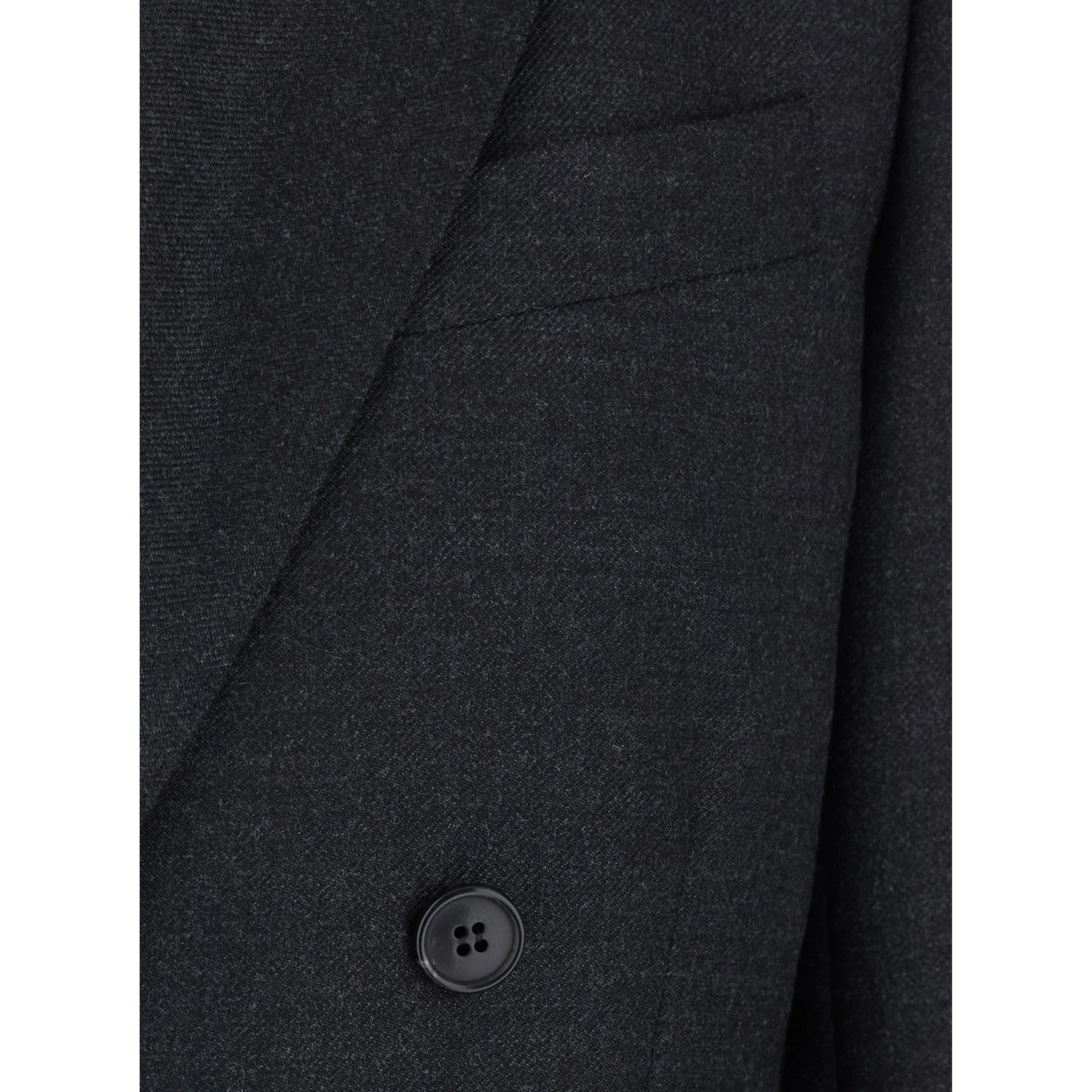 DOUBLE BREASTED BLAZER with notched revers and double-breasted closure in Polyester and Virgin Wool in gray for men