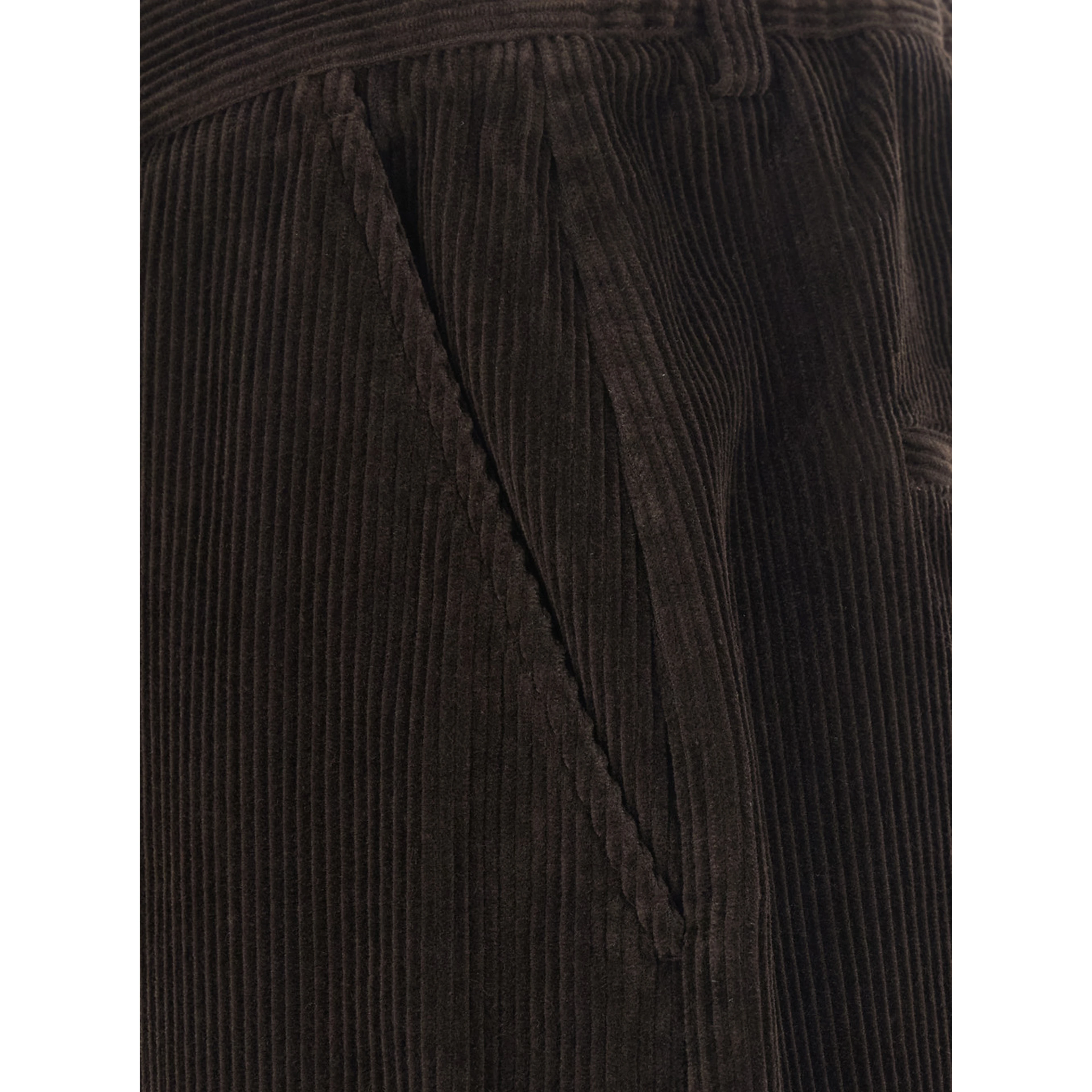 Corduroy Pants with Pockets and Straight Hem, in Cotton, Brown, Men