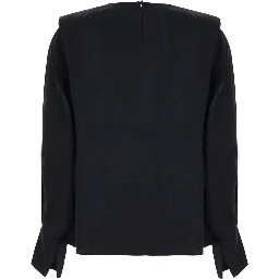 TOP CADIE is a shirt with elegant details in Tech Fabric in Black for women