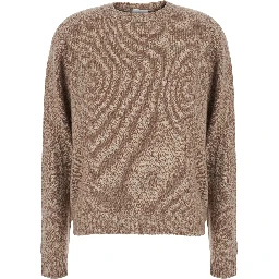 Sweater with round neck and long sleeves in Tech Fabric brown unisex