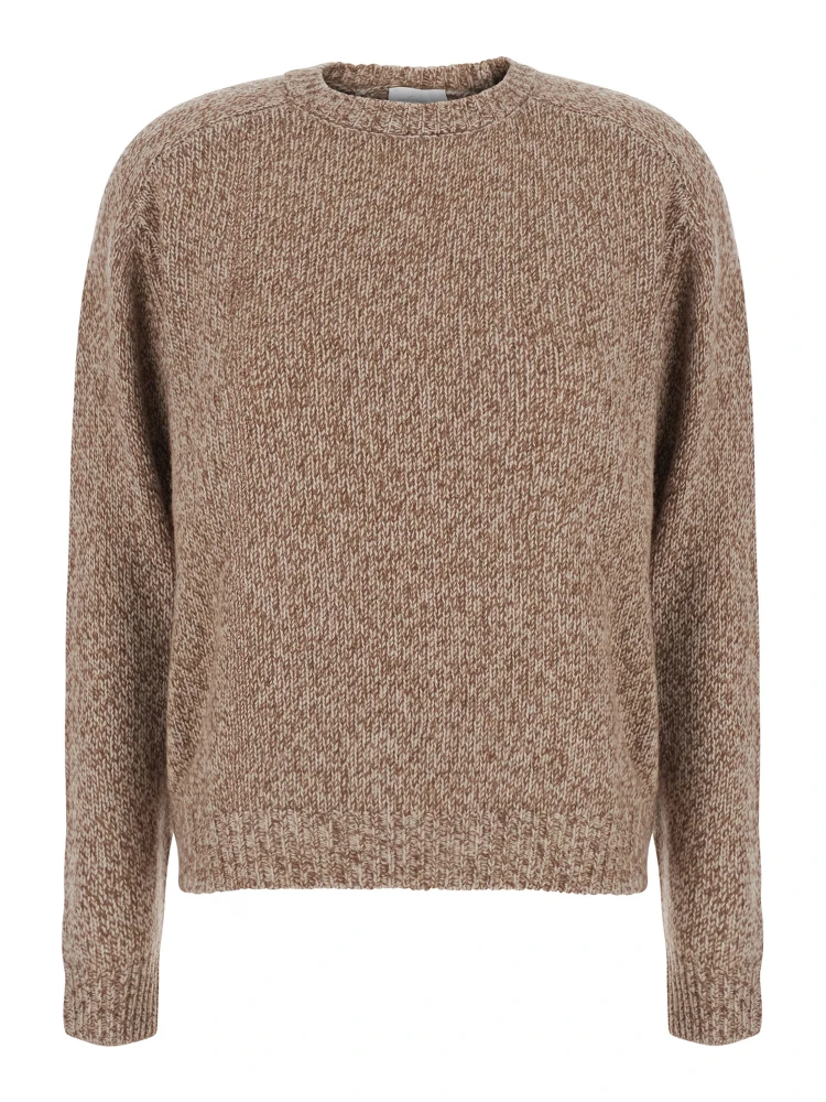 Sweater with round neck and long sleeves in Tech Fabric brown unisex