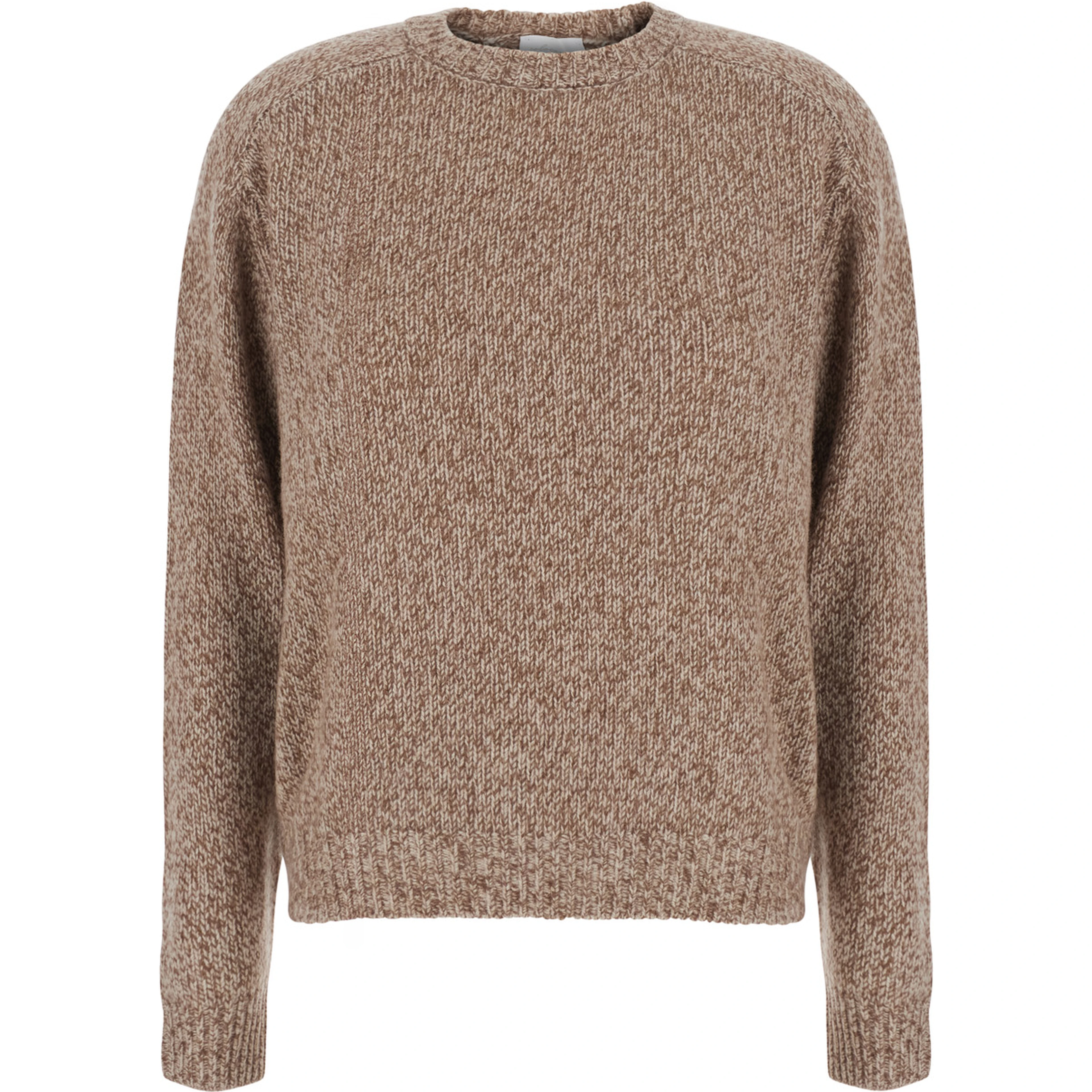 Sweater with round neck and long sleeves in Tech Fabric brown unisex
