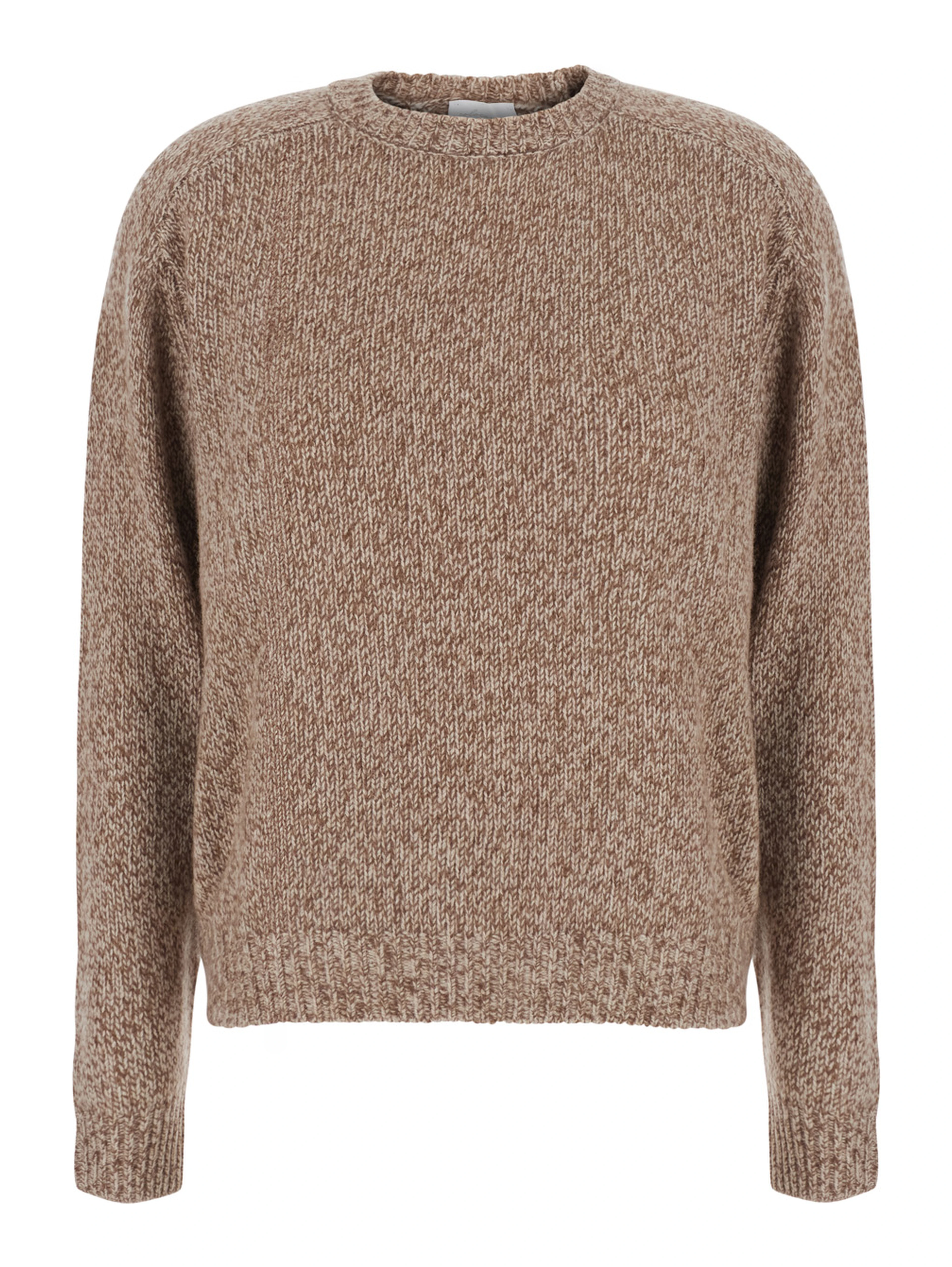 Sweater with round neck and long sleeves in Tech Fabric brown unisex