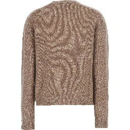 Sweater with round neck and long sleeves in Tech Fabric brown unisex
