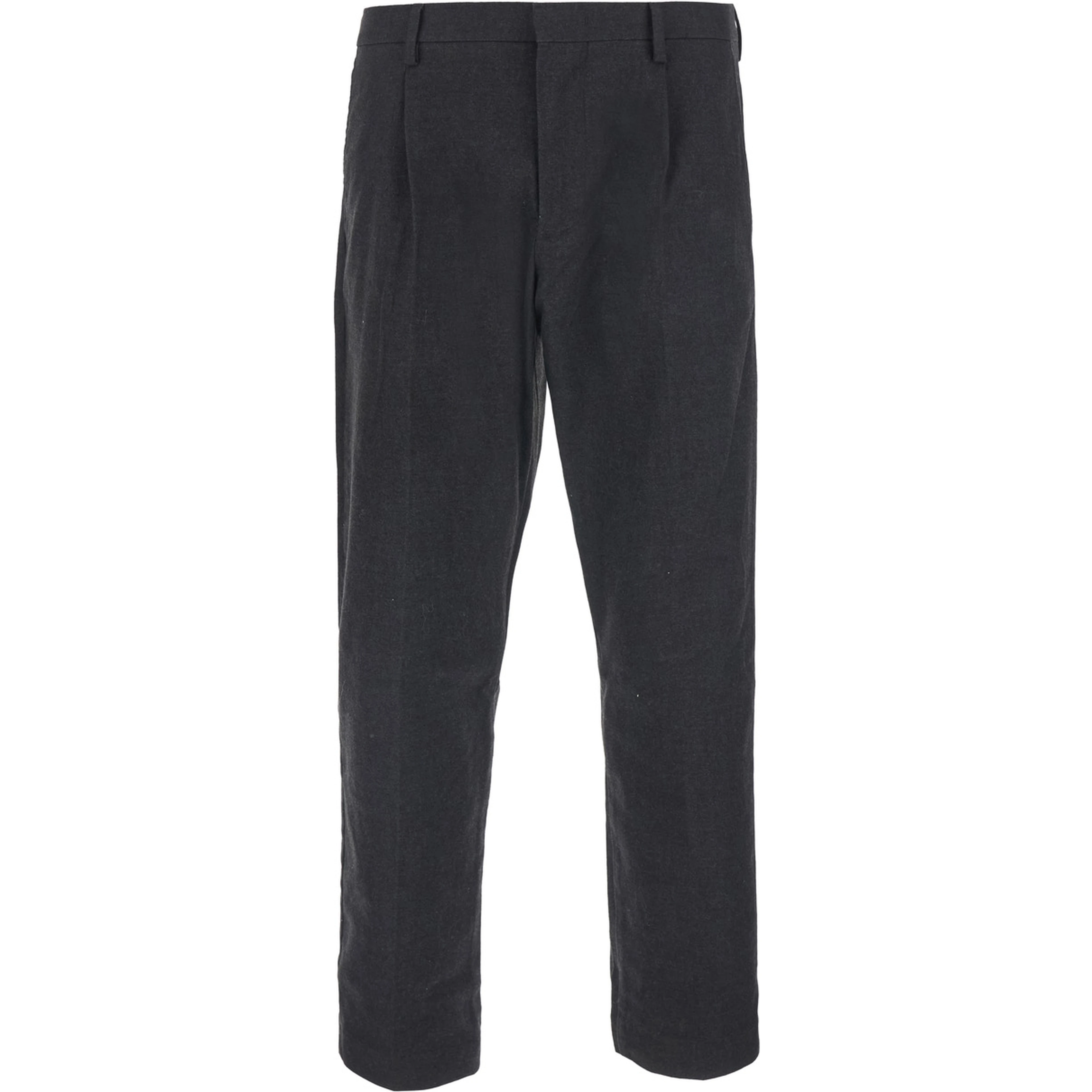 Gray Pants with Side Pockets and High Waist for Men