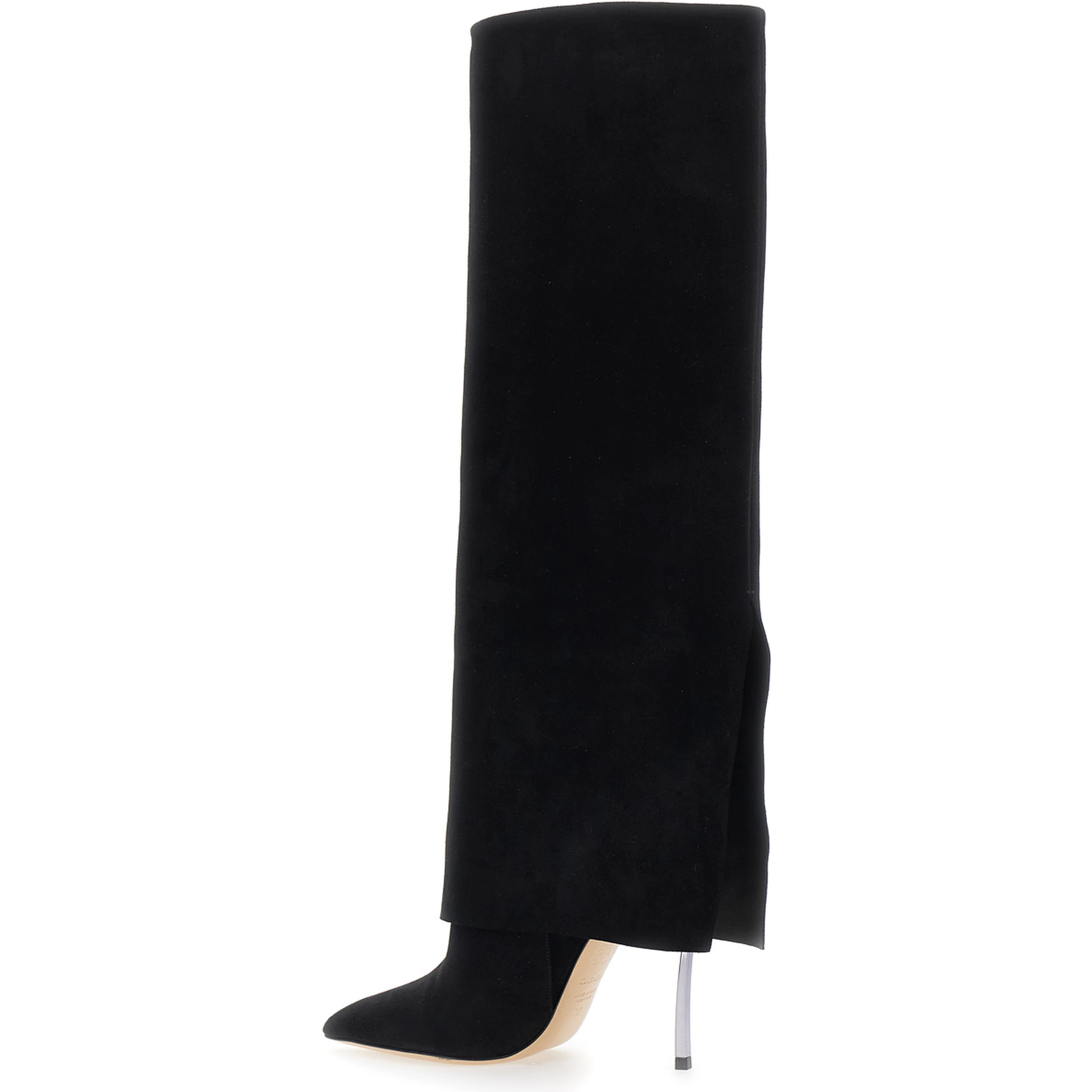 High-heeled Boot with Black Zinc Detail for Women