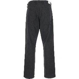 Gray Pants with Side Pockets and High Waist for Men