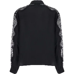 VETRA BIS SHIRT is a black silk shirt for women