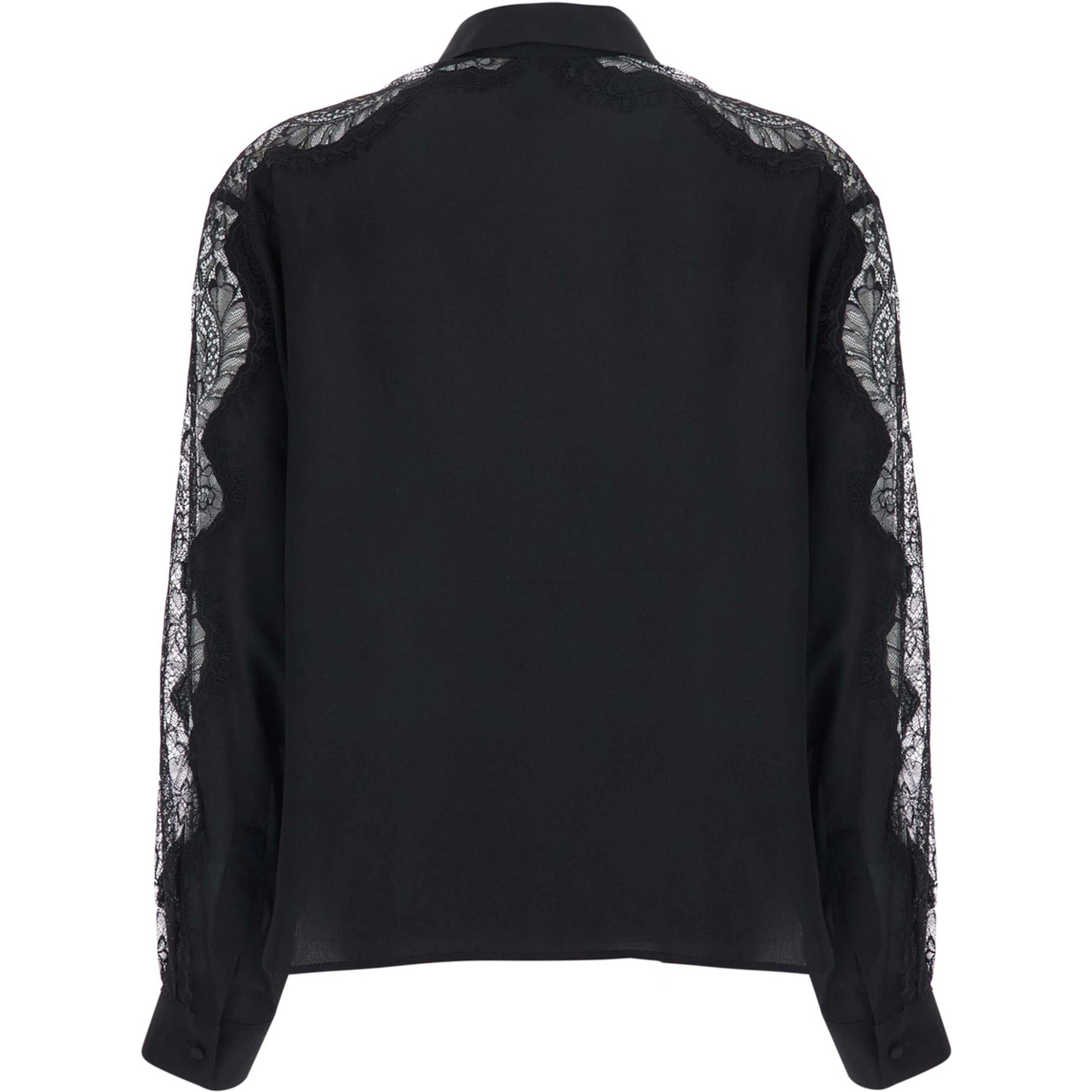 VETRA BIS SHIRT is a black silk shirt for women