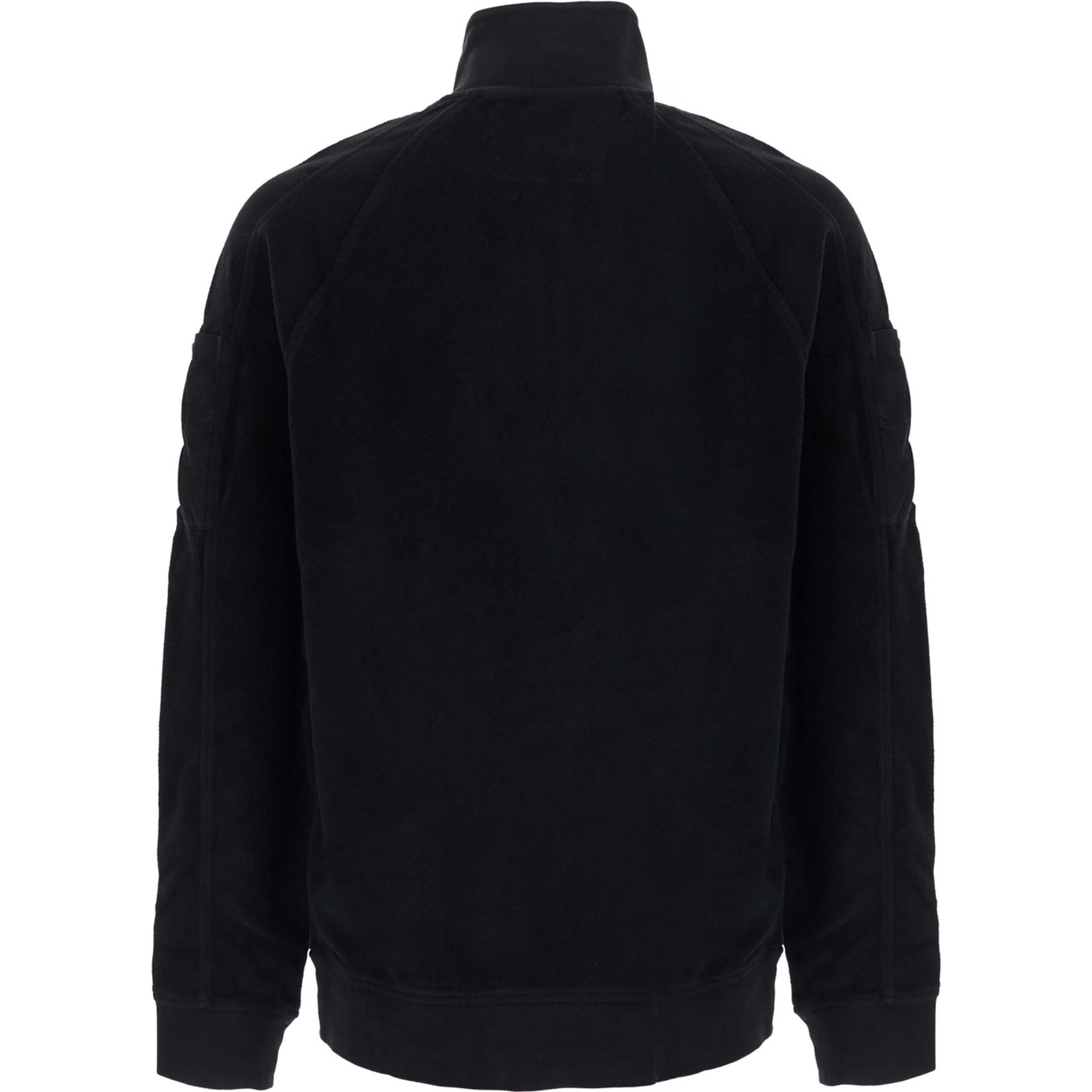 SWEATSHIRTS POLO COLLAR IN BRUSHED EMERIZED DIAGONAL FLEECE with polo collar and long sleeves in brushed fleece black color men