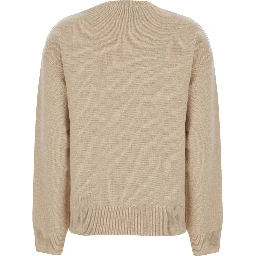 TESSA Sweater with round collar and long sleeves in wool, viscose, polyamide and cashmere in white for women
