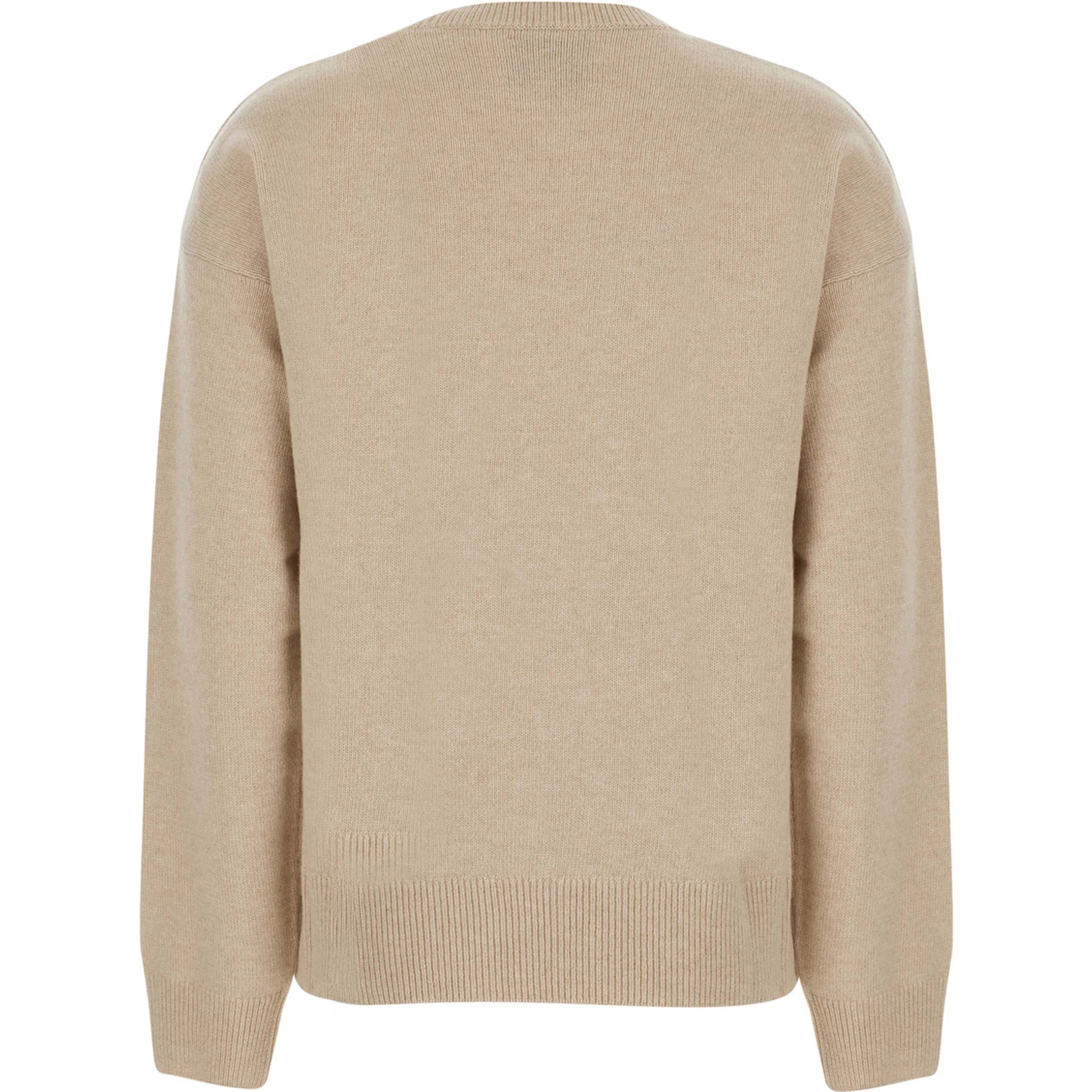 TESSA Sweater with round collar and long sleeves in wool, viscose, polyamide and cashmere in white for women