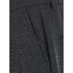 Brushed Wool Pants with Pockets and Grey Hems for Men