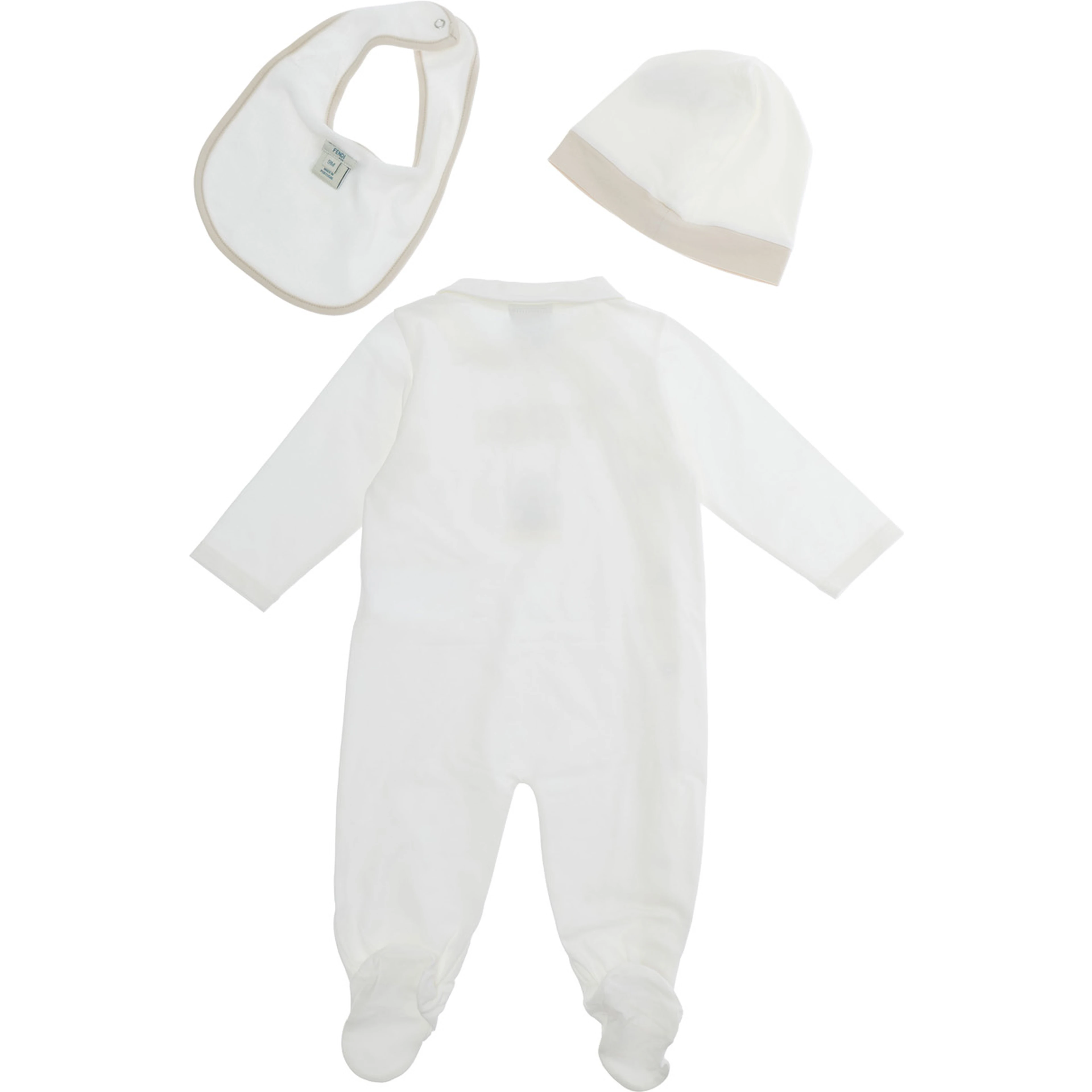 KIT JERSEY STRETCH ONESIE with long sleeves and white patch for girl
