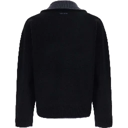 Trace Half Zip Sweater with high collar and long sleeves in black Tech Fabric unisex