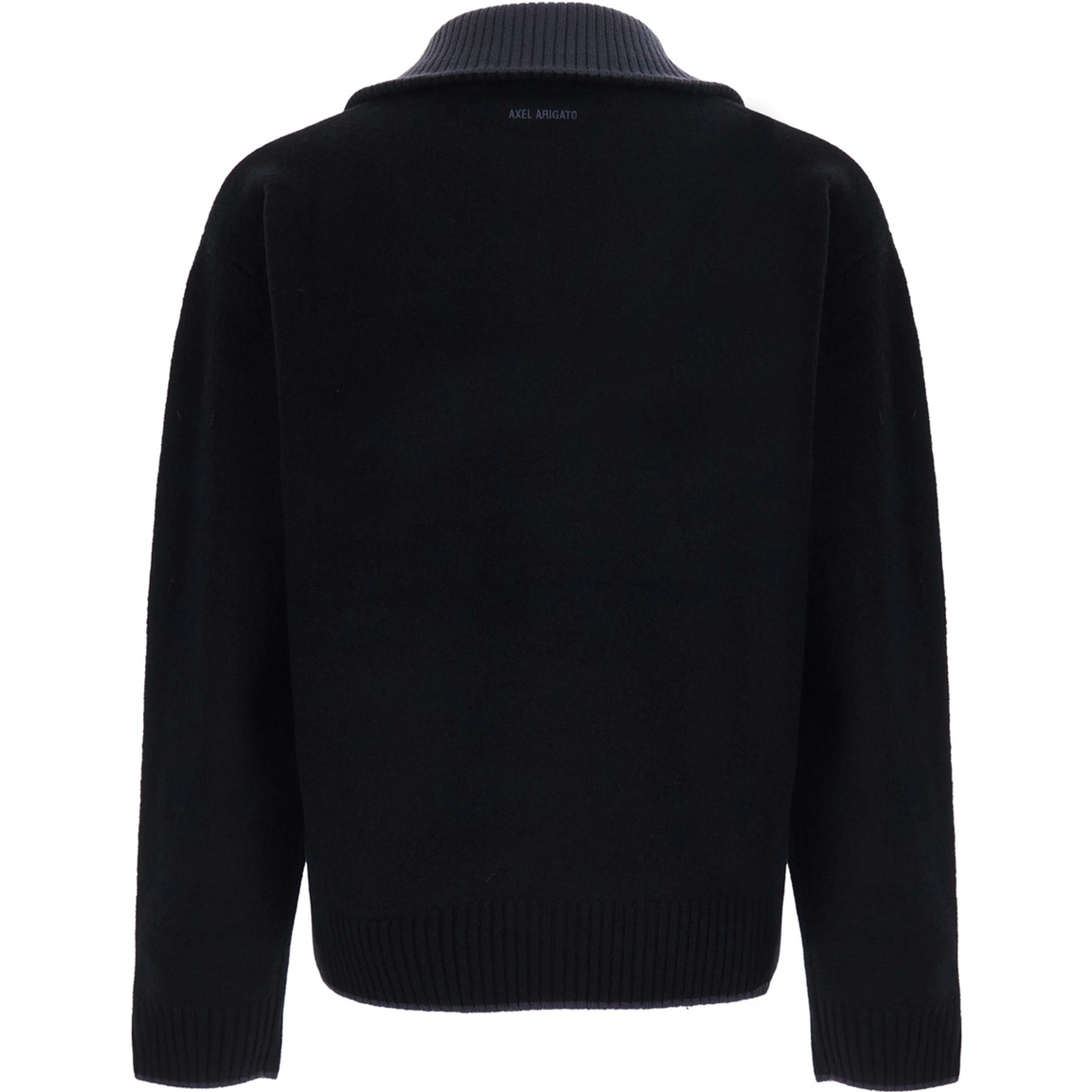 Trace Half Zip Sweater with high collar and long sleeves in black Tech Fabric unisex